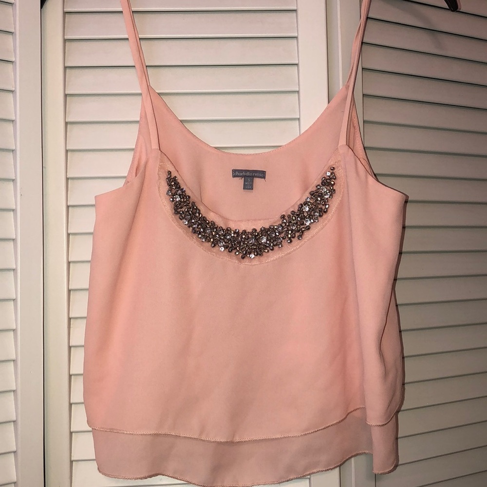 Flowy light pink crop top